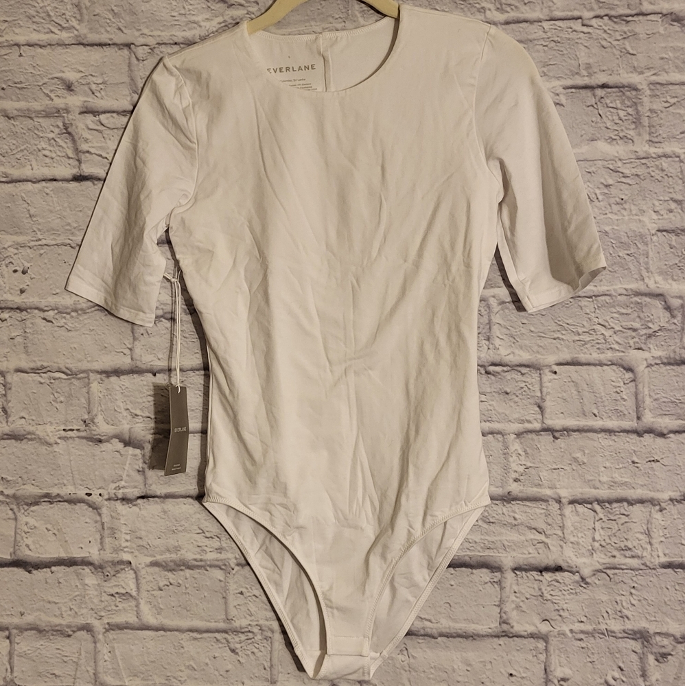 🥈Everlane White Shortsleeve Crewneck Bikini Bodysuit - Picture 7 of 8